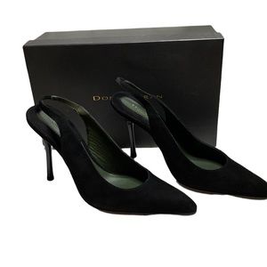 🆕 Donna Karan Soft Suede Slingback Heels NIB
